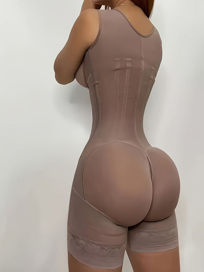 Women 2 in 1 Adjust Hooks Abdomen Trimmer Control Shapewear Bodysuit, High Compression Body Shaper, Hip Enhancer Shapewear