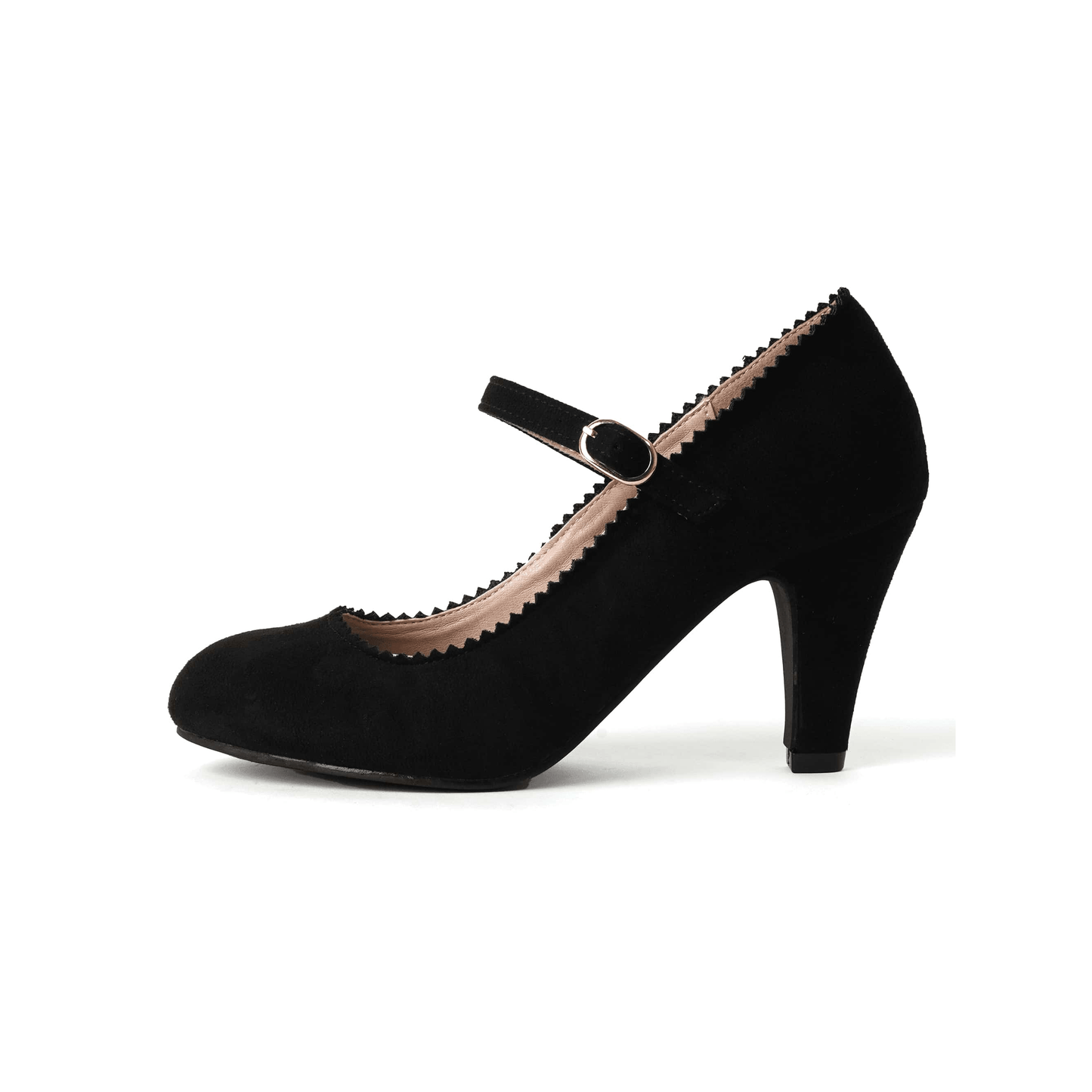 Honey Mary Jane Shoes for Women – Retro Vintage Oxford Pumps with Low Honey Kitten Heels, 1950s Round Toe Design and Adjustable Ankle Strap – Women’s Dress Shoes