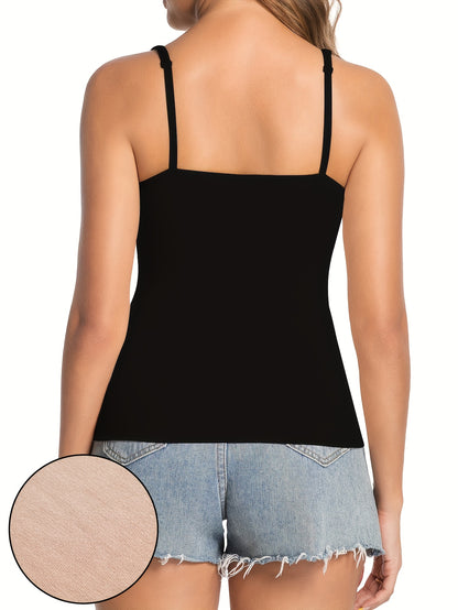 5-Piece Women's Built-in Bra Padded Camisole Tank Tops - Seamless Longline Tops, Soft Stretch Fabric, Solid Colors Pink/White/Gray/Black/Beige, Suitable for Layering and Daily Wear, Versatile Strapless Vest, Smooth Texture Basic Style