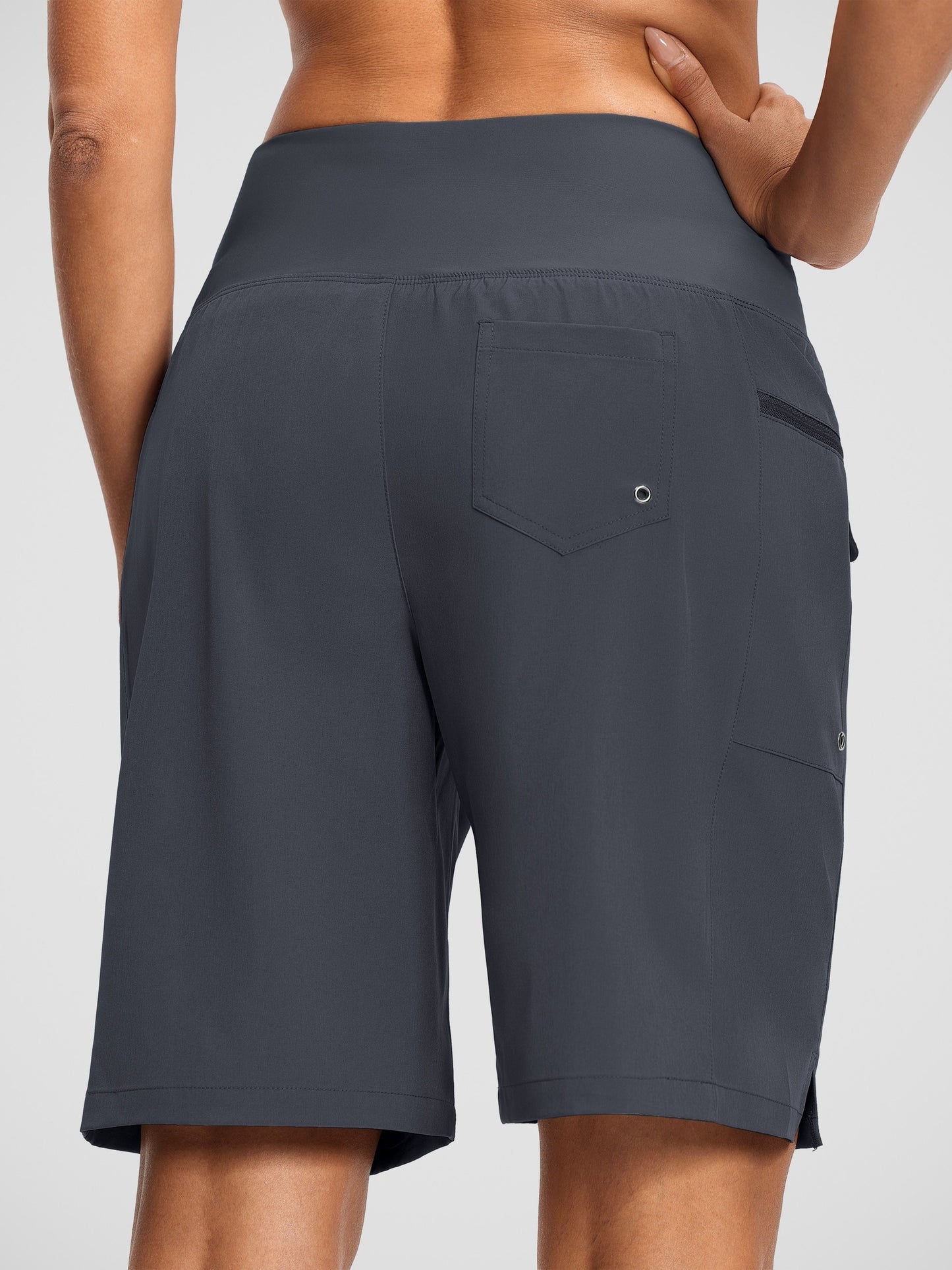 Women's 9" Quick Dry High Waisted Swim Board Shorts with Zipper Pockets 50+ Beach Shorts for Women with Liner