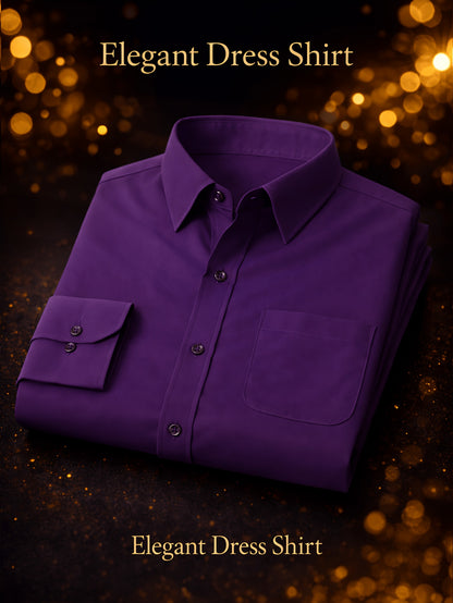 Men's Regular Fit Casual Button Shirts Long Sleeve Stretch Breathable Wrinkle Resistant Solid Work Weekend Wear