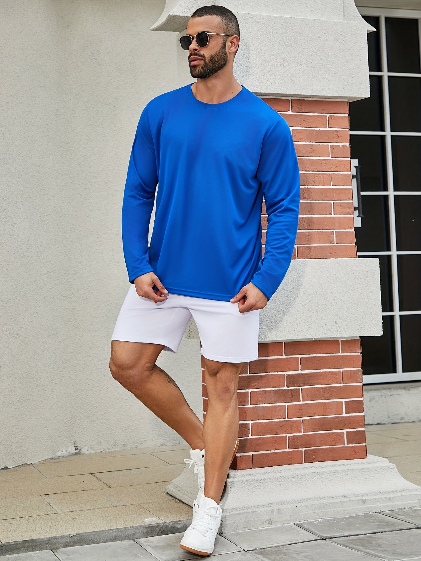 5pcs Men's Casual Sports T-shirt, Breathable And Quick Drying, Suitable for Work Clothes, Fishing Clothes, Construction Site Clothes, Team Building Clothes