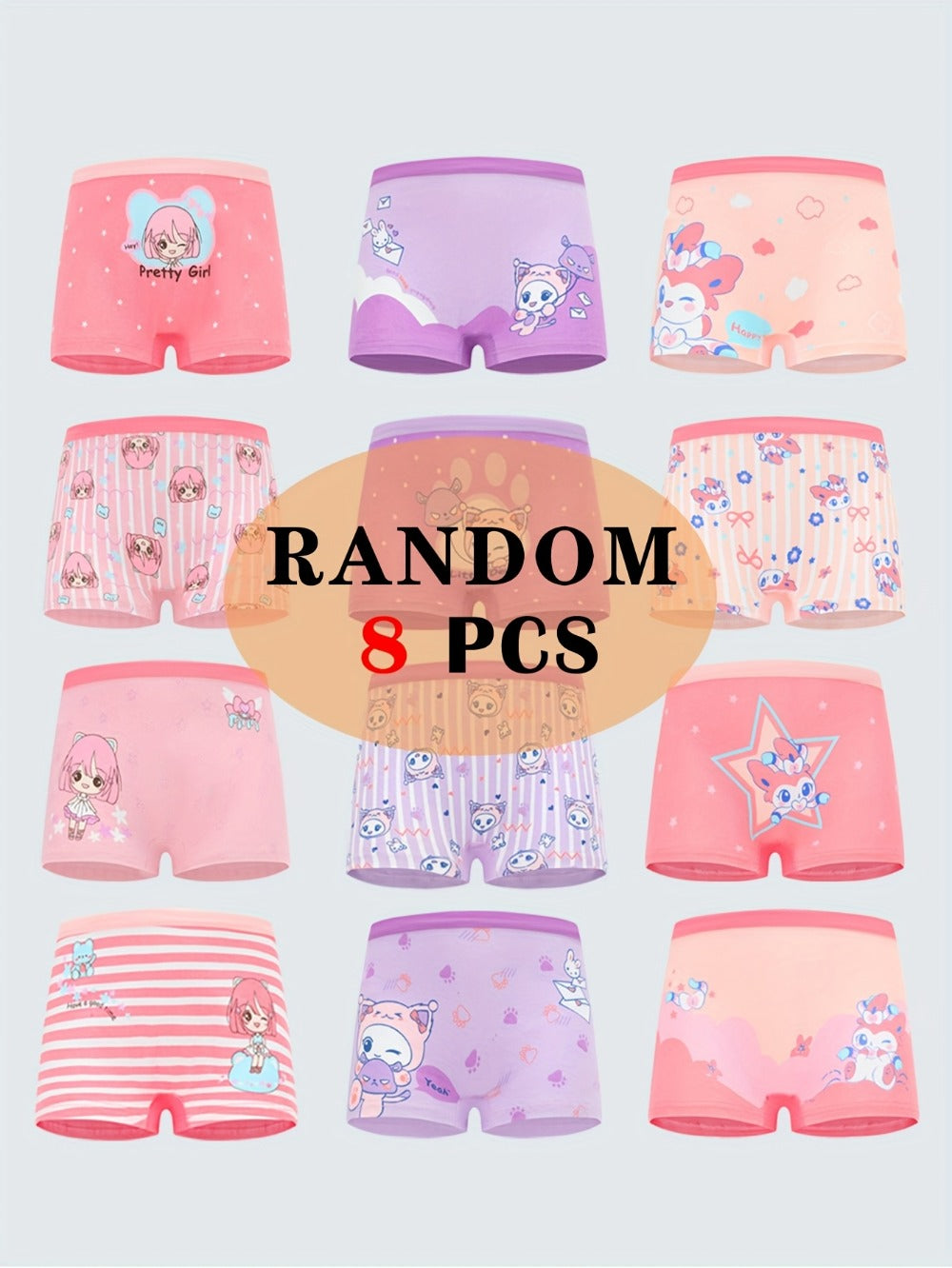 Girls' Boxer Briefs - 8-Pack Animal Print