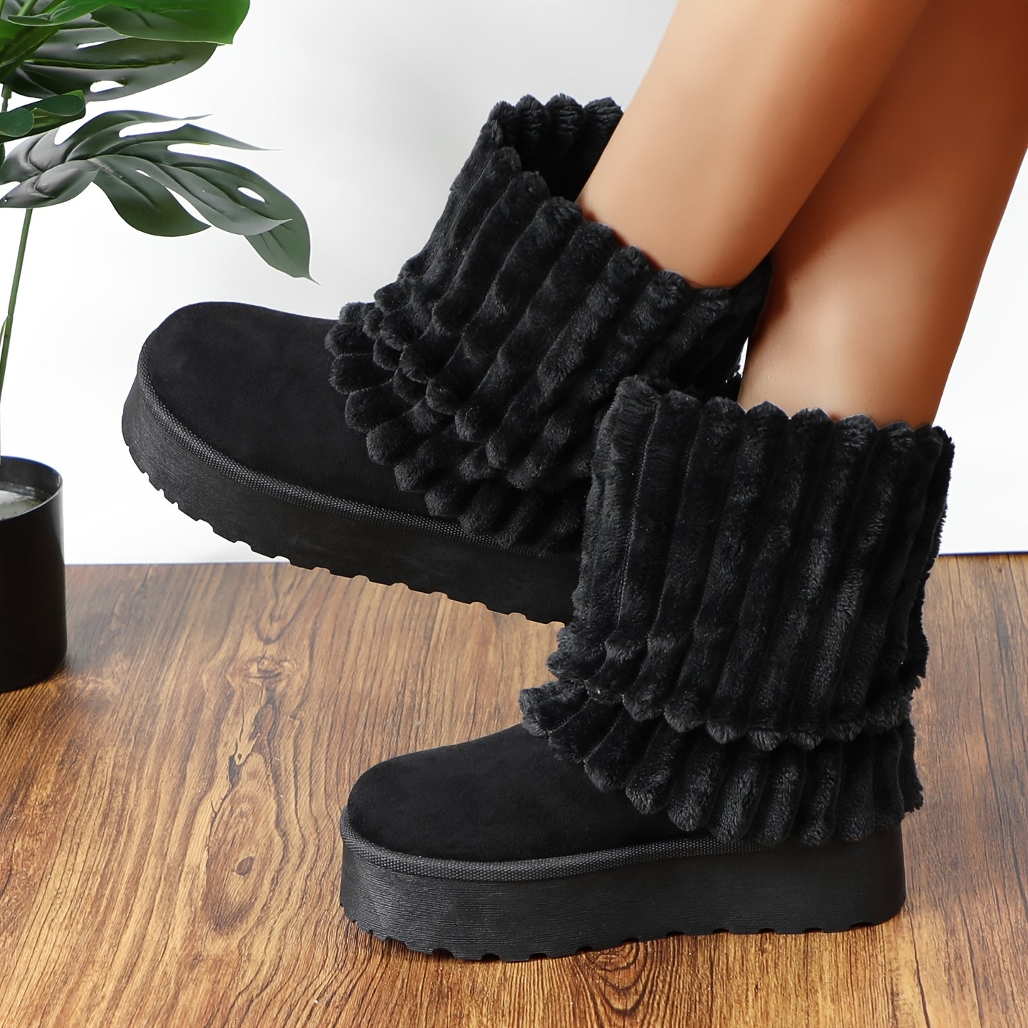 [Cozy Stylish Snow Boots] Glaze Women's Snow Boots Made From Authentic Suede Leather, Extremely Cozy, Stylish, And Comfortable, Women Shoes