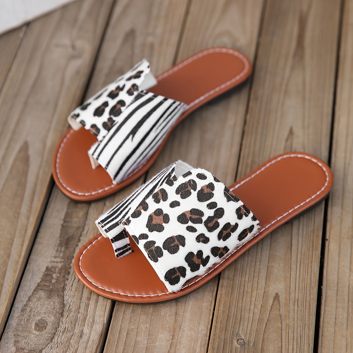 Quick Delivery, Summer Fashionable Women'S Shoes Include Leopard Print Zebra Print Sandals, Casual Flat Slippers, One Foot Shoes, Outdoor Vacation Beach Sandals, Women'S Water Shoes, Women'S Shoe Prices, Summer Essentials