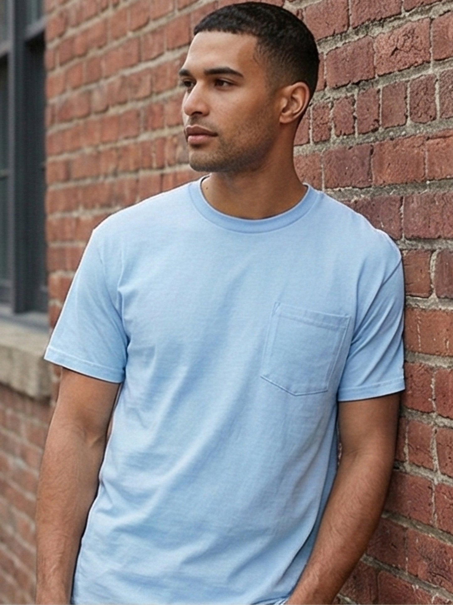 5pcs Men Unisex 100 Cotton Pocket T Shirts Short Sleeve Crew Neck Loose Fit Solid - product view 22