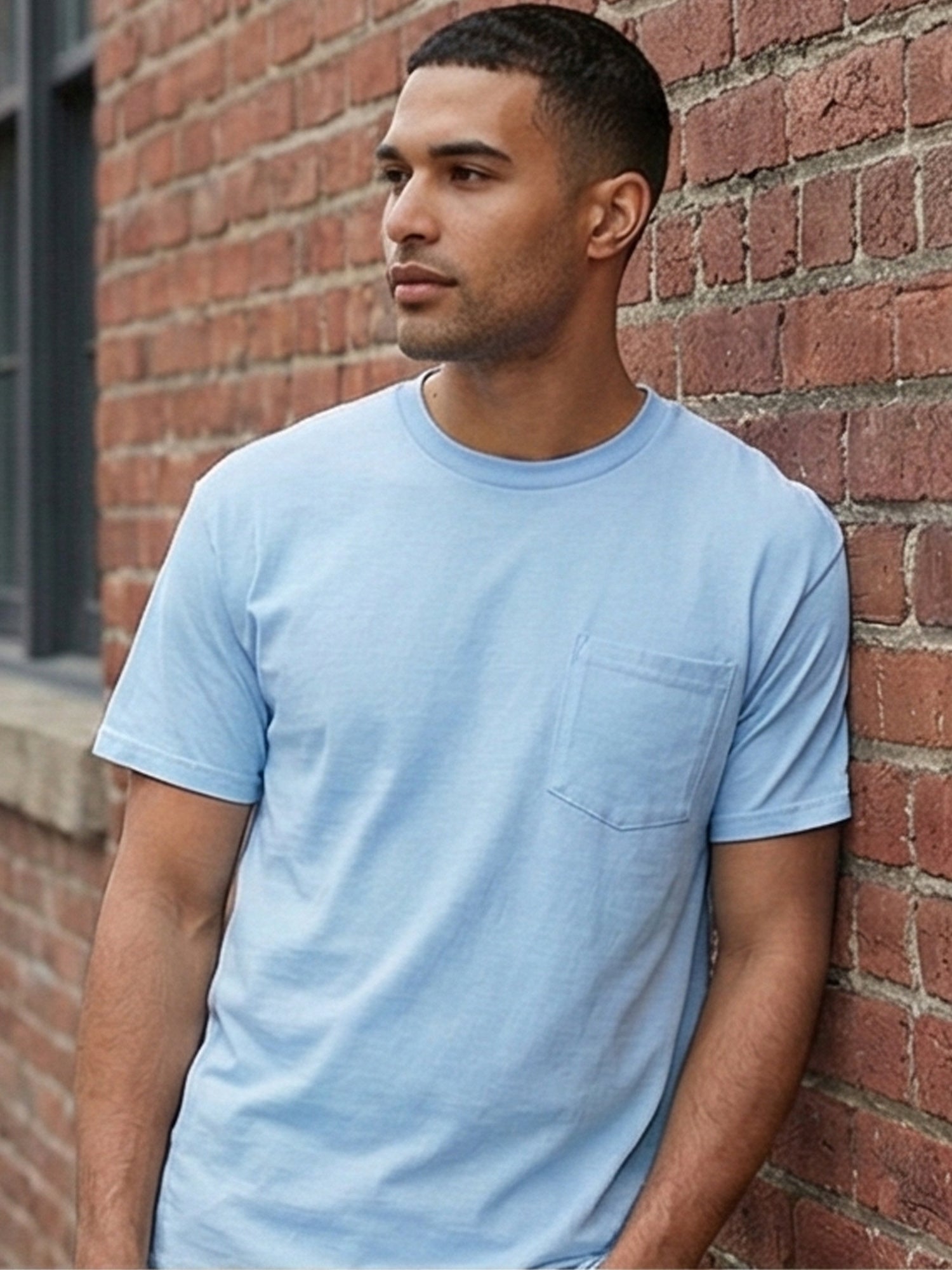 5pcs Men Unisex 100 Cotton Pocket T Shirts Short Sleeve Crew Neck Loose Fit Solid - product view 22