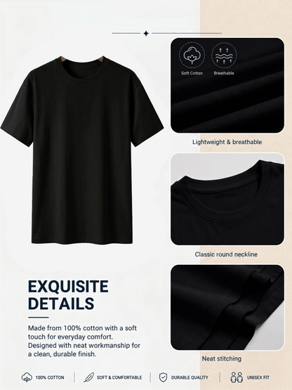 Men's HY01-Black-3pcs V-Neck Slim-Fit T-Shirt - product view 33