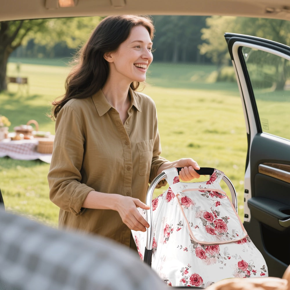Baby Car Seat Cover - Breathable Soft Minky 3-In-1