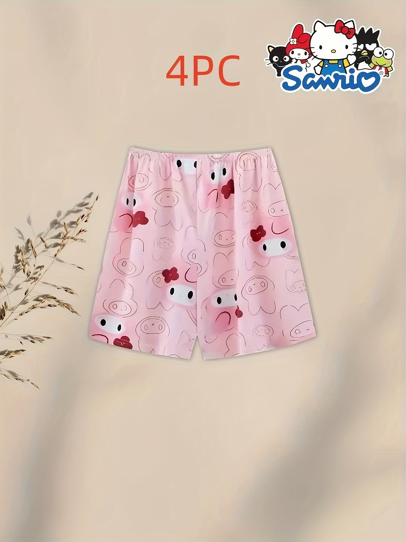 Peach Polyester Short-Sleeve Pants - product view 13