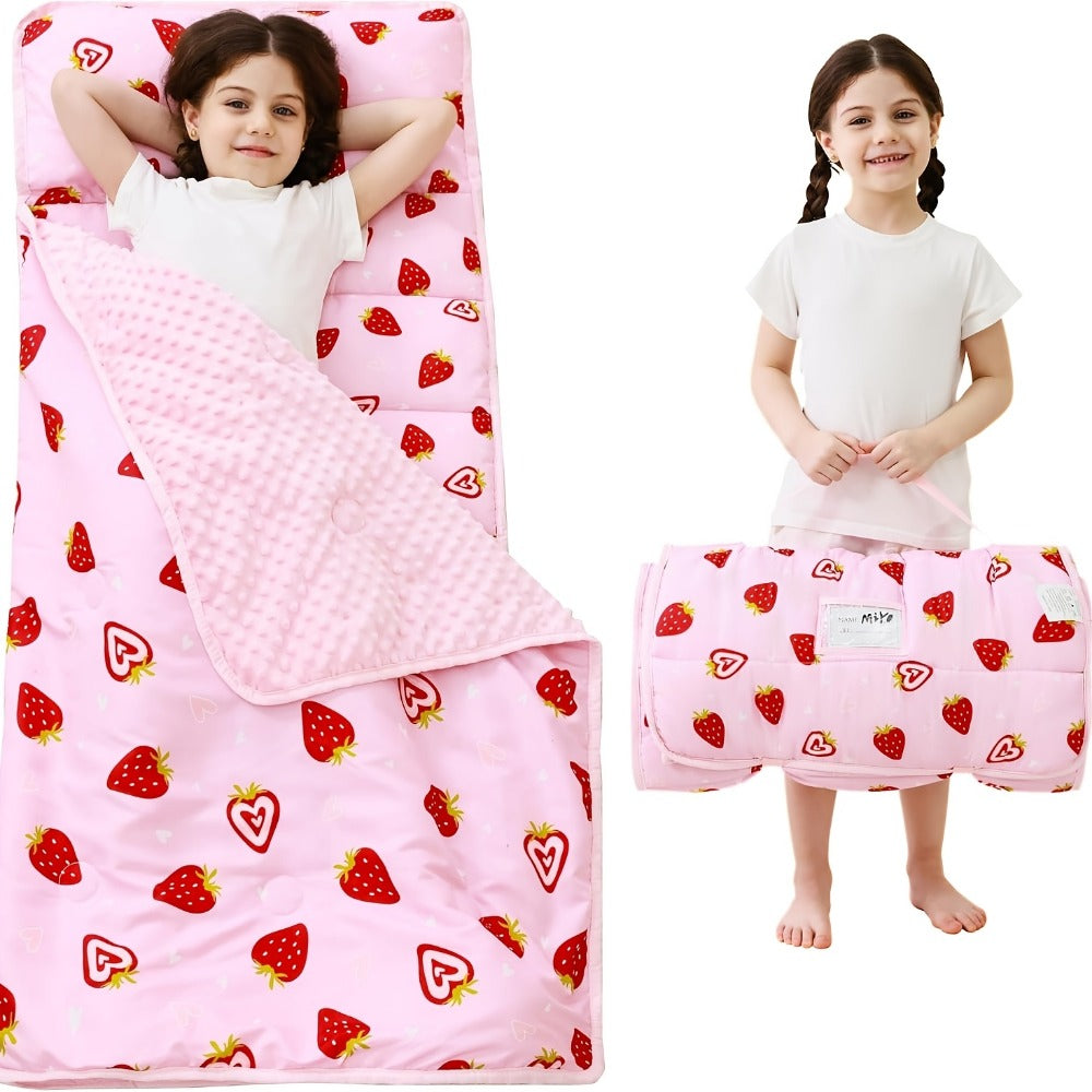 Toddler Nap Mat - Rolled Pillow and Blanket Set