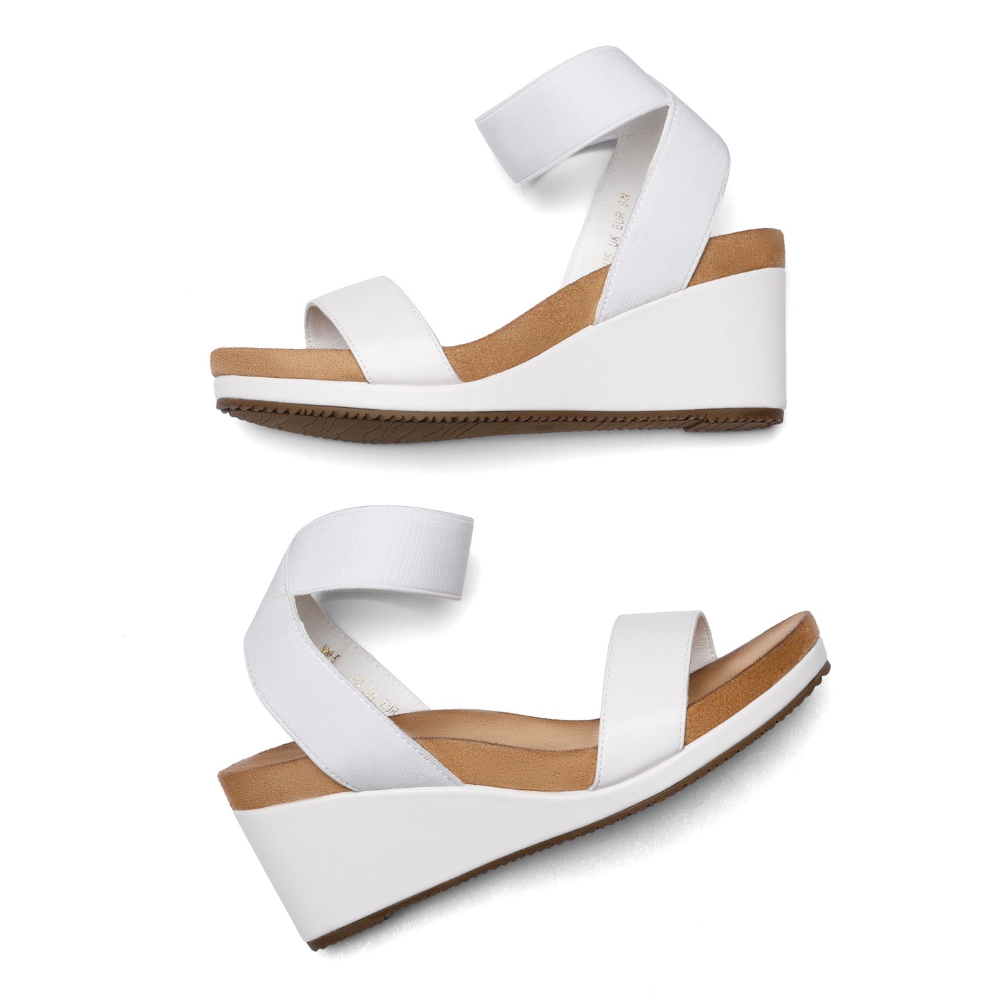 Womens Open Toe Elastic Ankle Strap Platform Wedge Sandal Summer Shoes, Stable Durable, Comfy Soft, Simple Chic, Casual, for party, dance, shopping, walk, office, beach