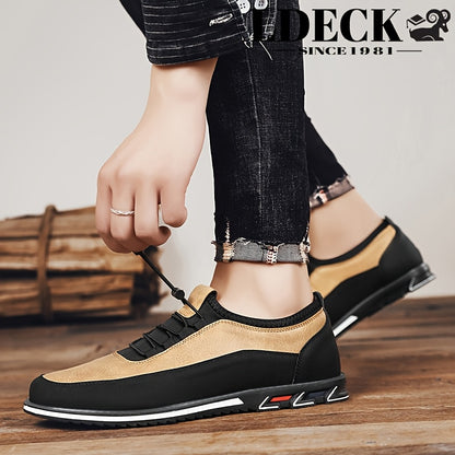 LDECK Mens Elastic Band Loafers Soft Lining For Comfortable Walking Durable Outsole Classic Modern Look Perfect Commuter Shoe Gift Choice