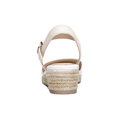 Women's Closed Toe Elastic Ankle Strap Espadrilles Wedge Sandals Soft Emulsion Insole Wedge Sandals