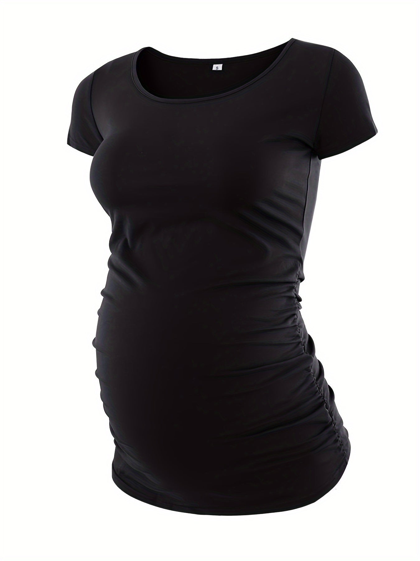 Women's Maternity Classic Side Ruched T-Shirt Tops Mama Pregnancy Clothes