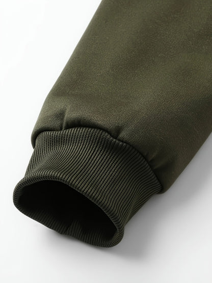 Men's Windproof Fleece Pullover Coat