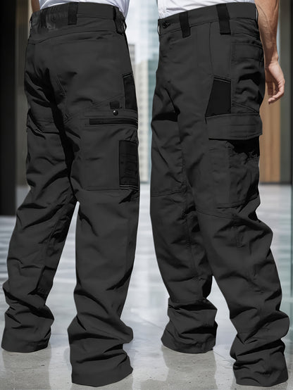 2pcs Men'S Tactical Work Pants with Spacious Multi-Pocket Design & Durable Ripstop Fabric, Outdoor Pants for Camping, Climbing, Fishing, Hunting, Straight-Leg Fit with Belt Loops, Rugged Style, All-Season Pants