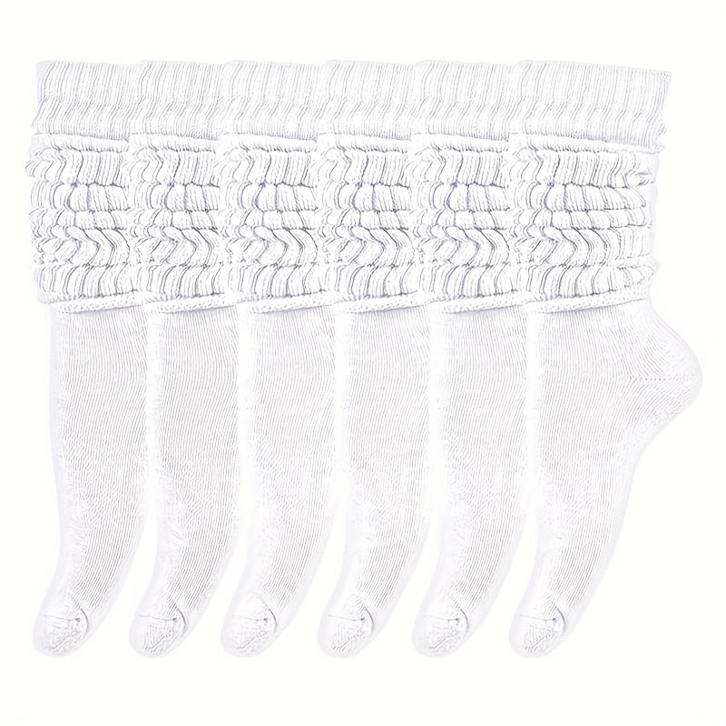 6 Pairs Of Women's Pile Socks, Long Leg Socks, Autumn And Winter, Warm And Comfortable, Soft And Casual High Leg Socks, Leg Covers