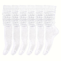 6 pairs (white) of extra long socks