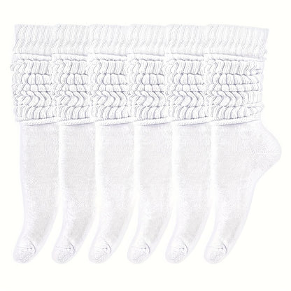 6 Pairs Of Women's Pile Socks, Long Leg Socks, Autumn And Winter, Warm And Comfortable, Soft And Casual High Leg Socks, Leg Covers