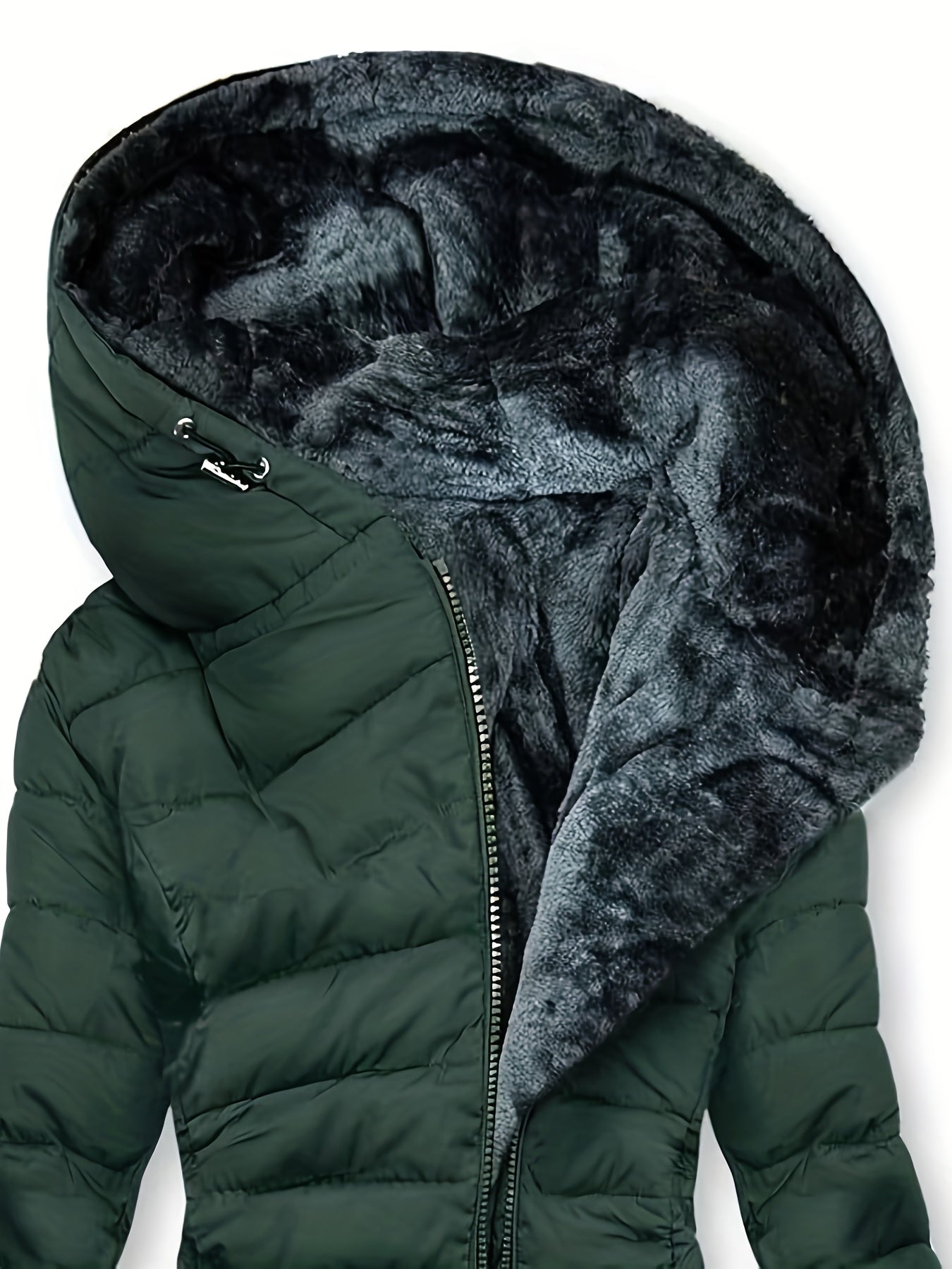 Women's Long Sleeve Hooded Parka- Winter Warm Quilted Coat with(Mid-Length, Padded, European& American Style)