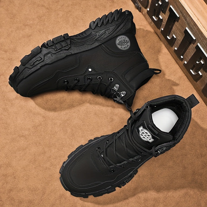 Men'S Shoes 2026 New High Help Work Shoes Anti-Slip Wear Thick Soled Casual Shoes Fashion Men with All Fashion Shoes