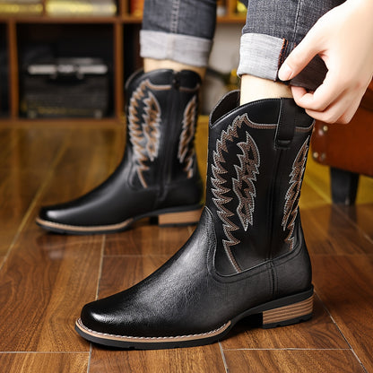 CKYF Western Cowboy Men's High-Top Embroidered Boots