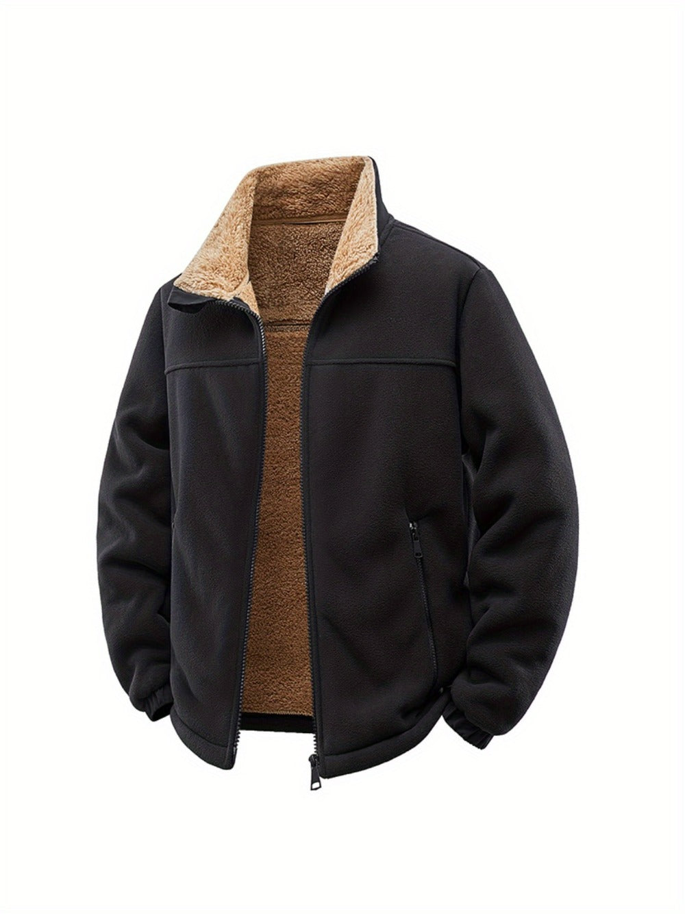Men's Windproof Fleece Zip-Up Jacket Everyday 133