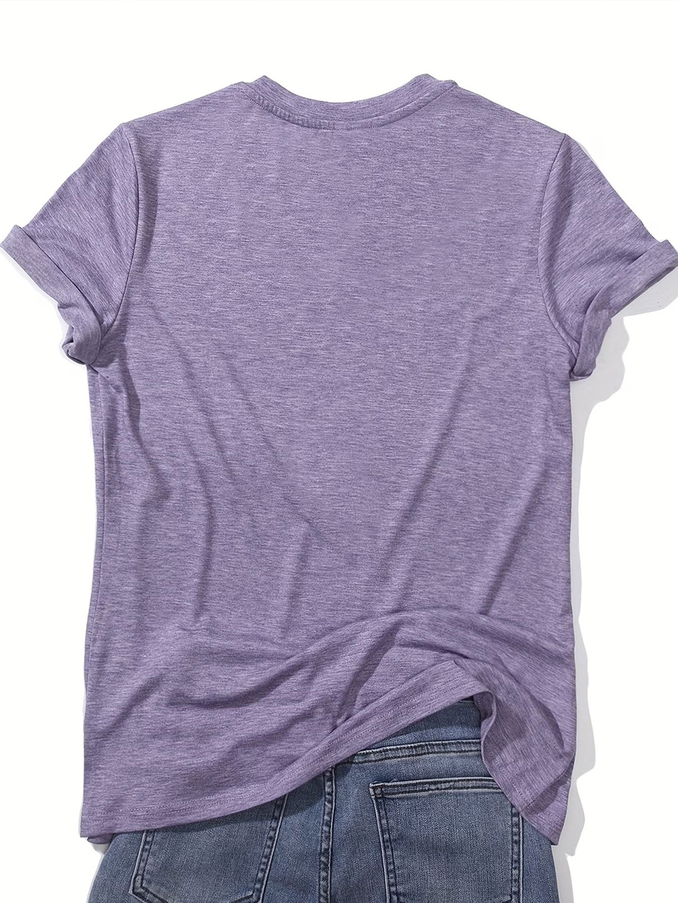 1pc Women'S V-Neck Short Sleeve Raven Graphic Print All-Season Casual Wear Fashionable Style Everyday Versatile Ladies Top with Local Warehouse Shipping