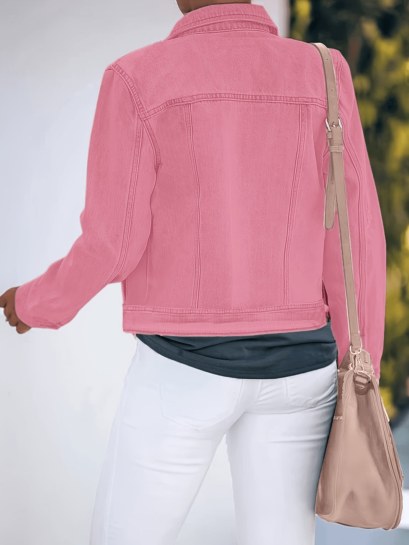 Women'S Retro-Wash Cropped Denim Jacket: Slim-Fit Button-Front Coat - Casual Everyday Denim Jacket, Perfect For Spring & Autumn Layering - Pairs Beautifully With Jeans, Dresses, And Skirts