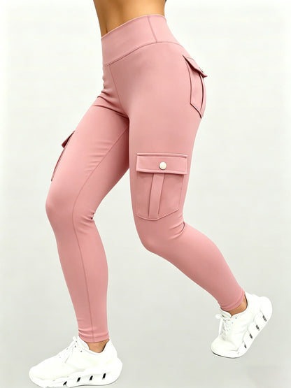 Large-size Women'S Stretchy High-waist Fitness Pants With Multiple Pockets, Breathable And Lightweight Yoga Pants, High-waisted Pants For Toning The Waist And Abdomen, Suitable For Running, Fitness, Yoga, And Casual Outings