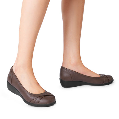 Womens Fashionable Flat Shoes, Rounded Toe with Flat Heel Shoes, Shoes for Women, Suitable for Dressing, Parties, Walking, Comfortable, Simple Design, Soft Insole