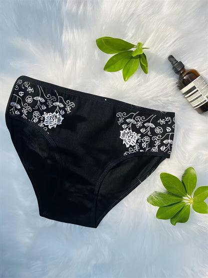 12pcs Set of Mid-Rise Pure Printed Women's Shapewear Panties, Breathable, Sexy, and Comfortable (Random Delivery)