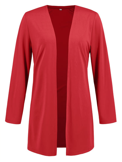 ZAFUL Women's Casual Business Long Sleeve Cardigan, V-Neck Vest Top, Straight Leg Trousers, Fashion Commuter Three-Piece Suit