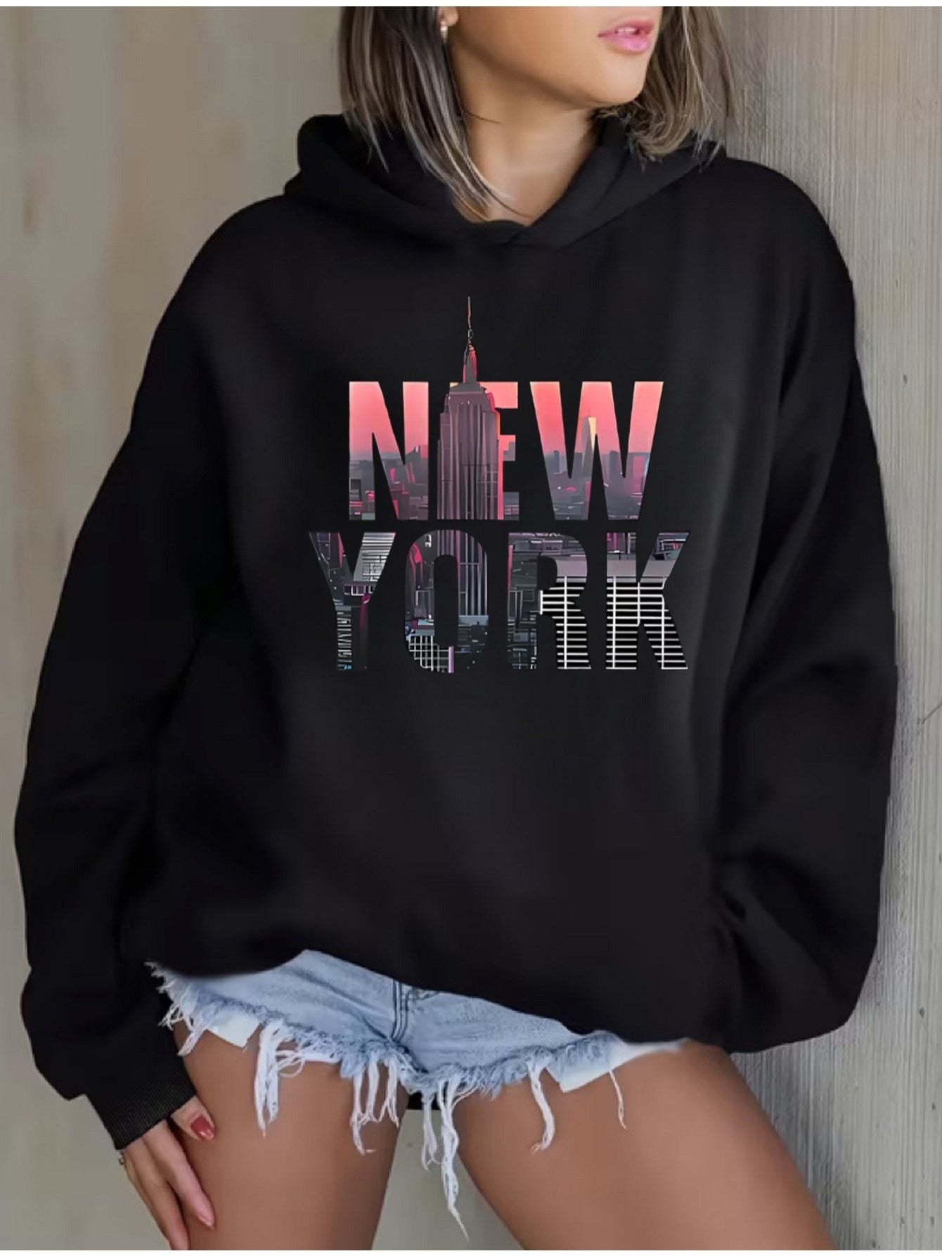 women's hoodie Sweater - Holiday Party Outfit - Soft Everyday Fall Tops - Machine Washable Casual Pullover sweatshirt