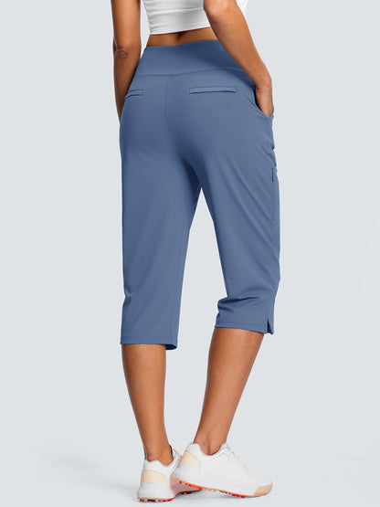 18" Dressy Capri Pants for Women High Waist Stretch Women'S Capris Pants for Summer with Pockets Work Casual