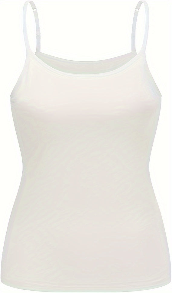 Ladies' Tank Top Featuring an Integrated Bra - Padded Camisole For, Highly Elastic Spaghetti Straps with Adjustable Breathable Straps Available in Sizes S to XL