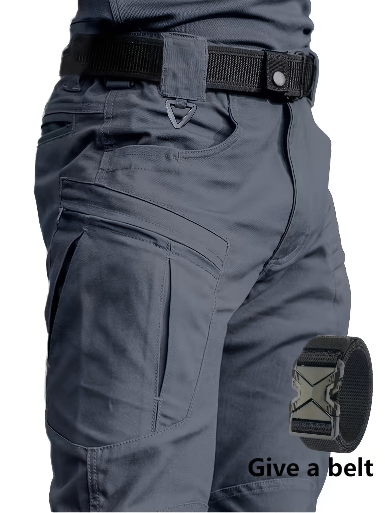 [Tactical Cargo Pants] Lightweight & Tear-ResistantMen's TacticalCargo Pants | (Waist Belt Included)Multi-Pocket Design, Loose Fit for Hiking, Camping, Construction | Elastic Fabric, Outdoor Sports & Casual Version