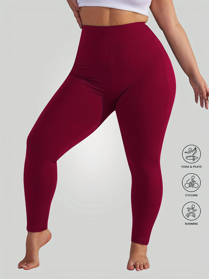 3-Pack Women's High-Waisted Yoga Pants with Pockets - Tummy Control Cycling Workout Leggings, Soft Stretchy Fabric, All-Season Comfort, Solid Color, Cropped Length