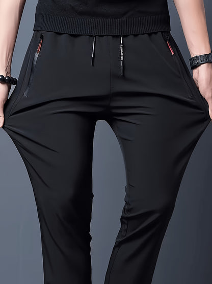 3pcs Set of Men'S Jogger Pants with Zippered Pockets, Comfortable Sports Trousers Suitable for Workouts, Stylish Casual Wear Suitable for an Active Lifestyle