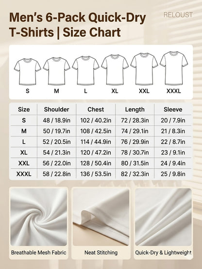 Men's Classic Performance T-Shirt - Crew Neck Short Sleeve Style 6677