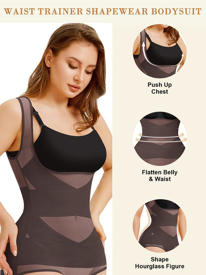 Plusize Bodysuit for Women Tummy Control Butt Lifter Panty Hi-Waist Trainer Stomach Body Shaper Girdles Shapewear Waist Trainer Corset
