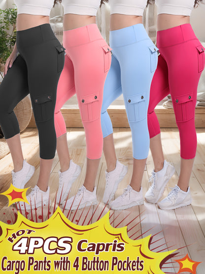 Women's Black/Pink/Blue/Rose Polyester High-Waist Leggings - product view 12