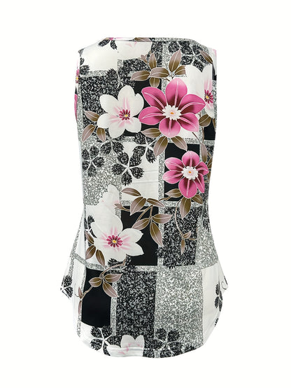 Summer Floral Print Women's Vest for Holiday Fashion[Directed]