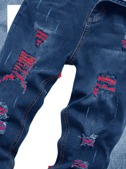 3-pack Men'S Slim Fit Ripped Jeans Distressed Denim Pants Casual Streetwear Fashion Trousers Hip Hop Trendy Joggers For Men