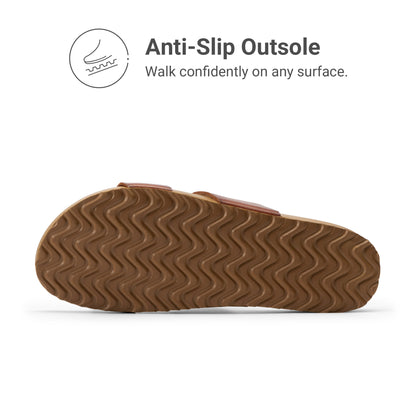 Women's Open Toe Slides Sandals Comfortable Support Footbed Two Strap Slip-on Fashion Casual Beach Vacation Lightweight Flat Sandals Summer for Women