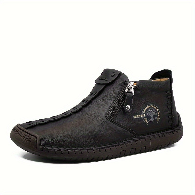 [Casual Outdoor Boots] Mens Ankle Boots Casual Loafers Shoes, Mens Boots Hand Stitching Outdoor Working Shoes
