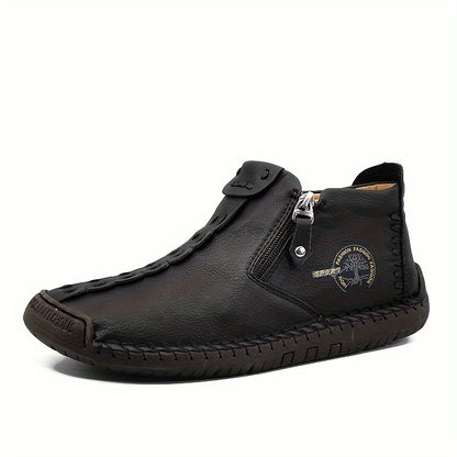 [Casual Outdoor Boots] Mens Ankle Boots Casual Loafers Shoes, Mens Boots Hand Stitching Outdoor Working Shoes