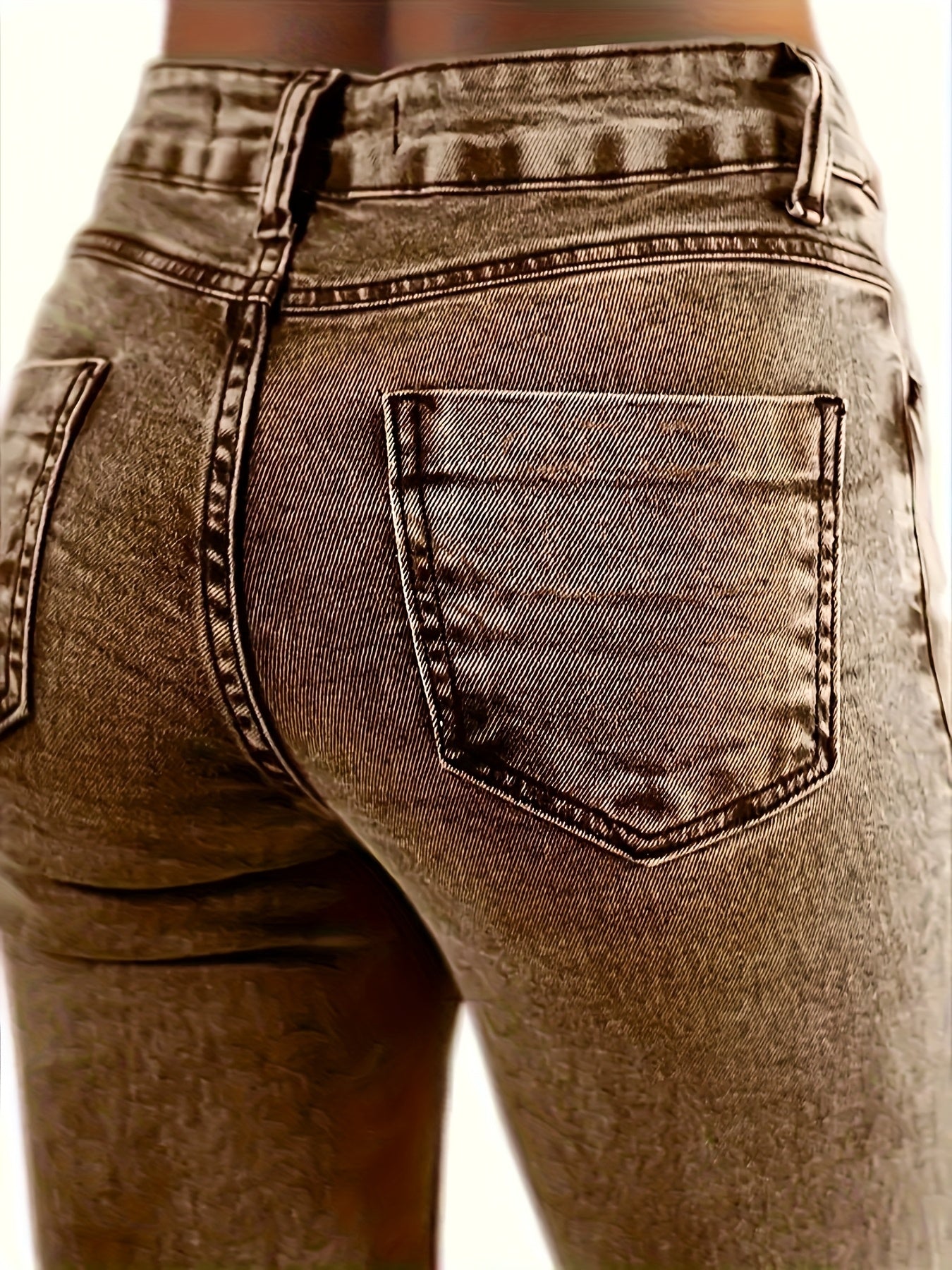 HME Autumn/Winter New Arrival - Nostalgic Western Denim Style, Heavy-Duty Distressed Snowflake Washed and Dyed, Women's Flared Jeans, Suitable for All Seasons, Comfortable Fabric, Fashionable, Simple, and Versatile Flared Pants, No Belt Included