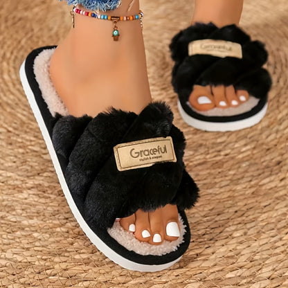 Women's Slippers - Non-Slip Sole Plush Lined for Cold Weather